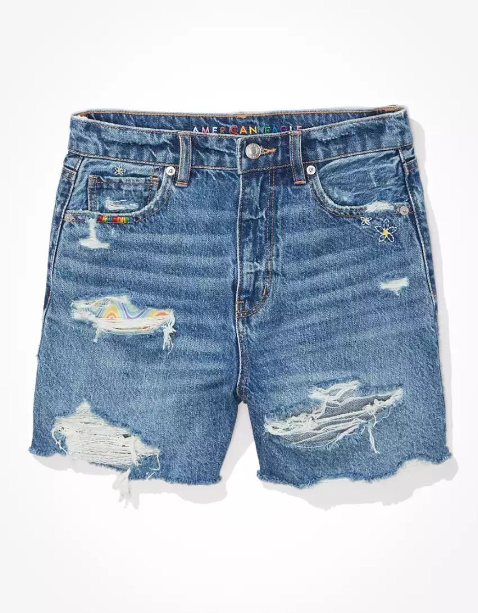 Shorts American Eagle AE Pride Denim Highest Taille Baggy Lavage Clair Femme | LAM-35604433